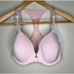 Victoria's Secret Bra 32DD Pink Racerback Padded Molded Underwire Front Closure